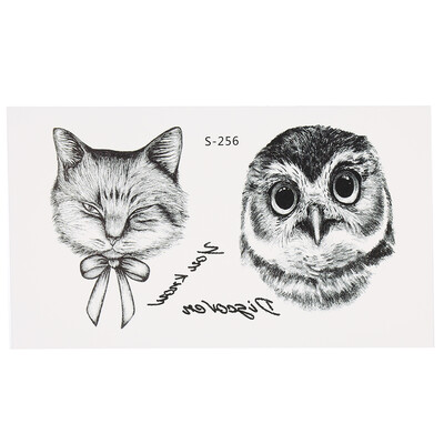 

Fashion Waterproof Animal Tattoo Stickers Wolf Spider Owl Cat Horse Fawn Body Art Tattoo Pattern