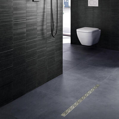 

Greensen 304 Stainless Steel Shower Floor Drain Long Strip Line HFD01-80cm Double Seal Deodorant