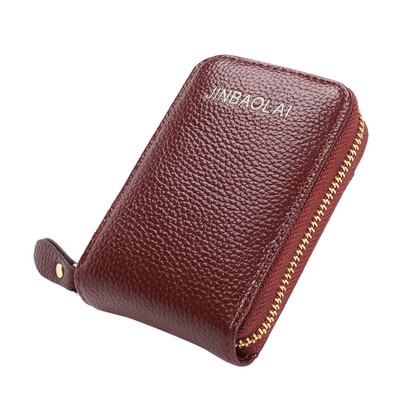 

〖Follure〗Mens Wallet Leather Credit Card Holder RFID Blocking Zipper Thin Pocket