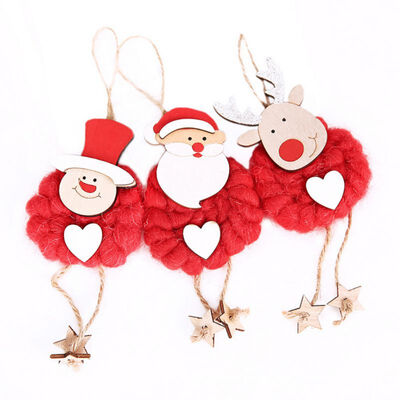 

3PcsSet Christmas Felt Santa Claus Snowman Pendant Drop Ornaments Home Party Christmas Tree Pendant Doll Xmas