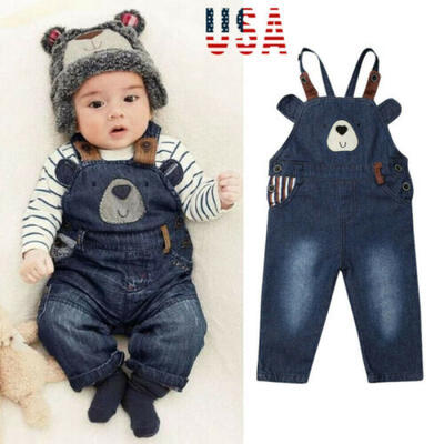 

Newborn Infant Baby Girl Boy Solid Bib Pants Overalls Romper Outfits Clothes