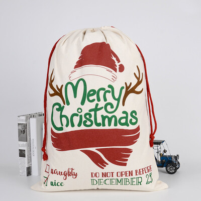 

Tailored Large Canvas Merry Christmas Santa Sack Xmas Stocking Reindeer Gift Storage Bag