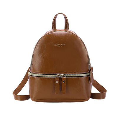 

Women Solid Backpack Oil Wax Leather Satchel Small Shoulder Travel Bags