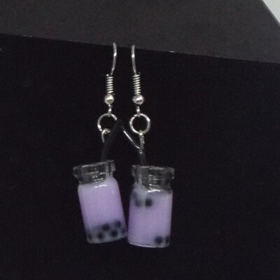 

Personality Pearl Milk Tea Earrings Womens Fashion Drink Jewelry Funny Creative Hand-Made Diy Birthday Gifts