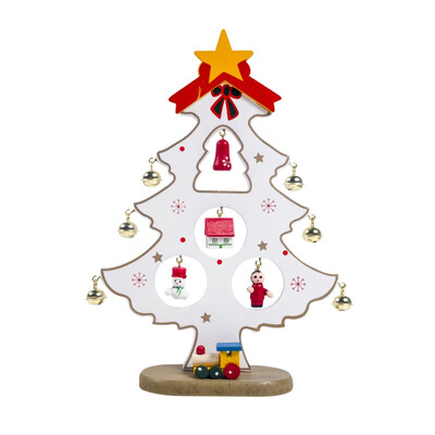 

Wooden Christmas Tree Desktop Decoration With Bells Christmas Ornament Trees With Children Gift Home Party Decor