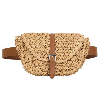 

Women Semicircle Straw Bags Fanny Summer Beach Chest Bag Lady Waist Pack