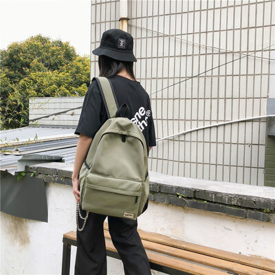 

Large capacity waterproof girl schoolbag female Korean version of high school backpack college students ins wind double shoulder b