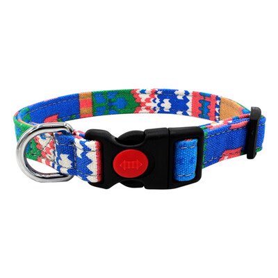 

Pet Dog Adjustable Collar Colorful Bohemian Style Canvas Collar Puppy Cat Decoration Cloth Collar For Medium Large Dogs