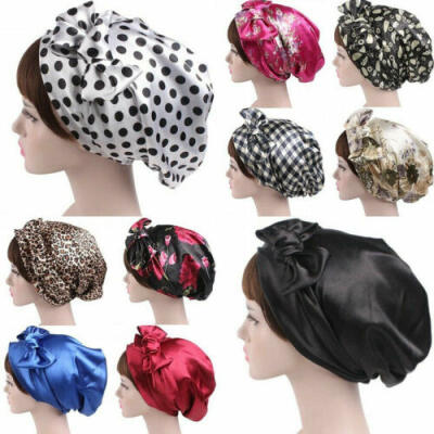 

UK Women Turban Hijab Scarf Bonnet Hair Wrap Satin Bow Headscarf Sleeping Cap