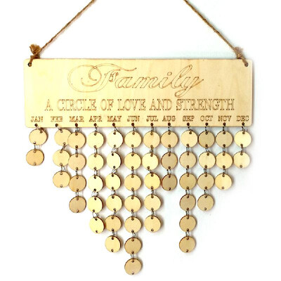 

Wooden Calendar Board Sign Family Celebration&Birthday Reminder DIY Wooden Craft for Home Decoration