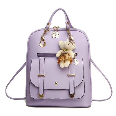 

Fashion 8 Colors Women Student Preppy Style Bear Pendant Bookbag Backpack