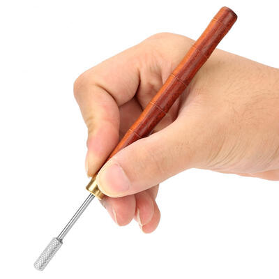 

Greensen Sandalwood Handle Stainless Steel Top Edge Dye Roller Oil Pen Belt Finisher Leather DIY Craft