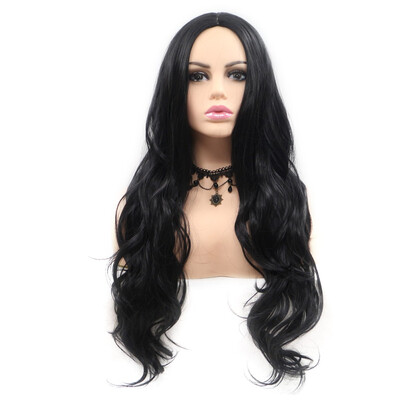 

Dolago Long Black Wig wavy Lace Front Synthetic Wigs For Women