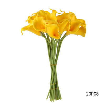 

20pcs Calla Bridal Wedding Bouquet Latex Real Feeling Flower Yellow