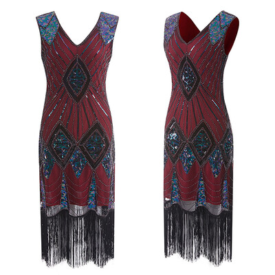 

〖Follure〗Womens 1920s Vintage Flapper Fringe Beaded Great Gatsby Party Dress