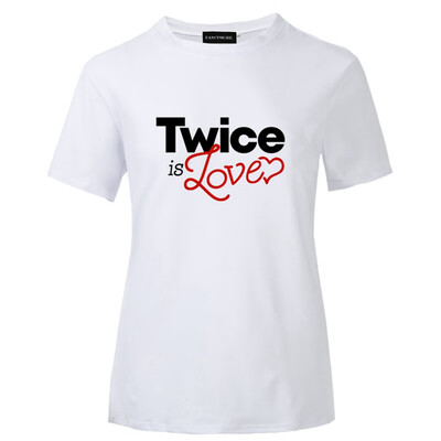 

Kpop Twice Fashion Letter Printed T-Shirt Twice Is Love Graphic
