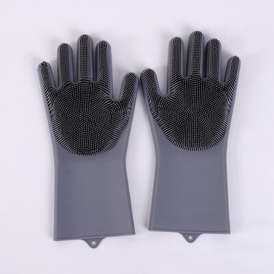 

Magic Silicone Rubber Dish Washing Gloves Kitchen Gloves Cleaning Scrubber