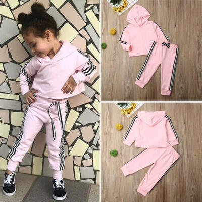 

Toddler Baby Girl Hoodies Top Pant Trousers Tracksuit 2Pcs Set Outfits Autumn US