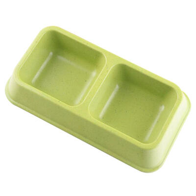 

Pet Double Bowl Bamboo Fiber Dog Cat Food Drinking Feeder for Puppy Petshop