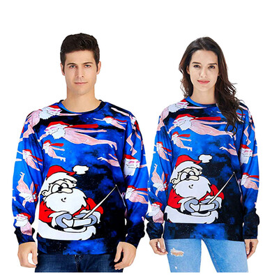 

Toponeto Mens Casual Christmas Lover 3D Print Party Long Sleeve Hoodie Top Blouse