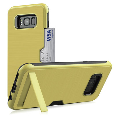 

Hybrid Bumper Case Samsung Galaxy S8 SM-G950FD Card Holder Stand Cover Samsung S8 SM-G950F G950FD Hybrid Armor Case