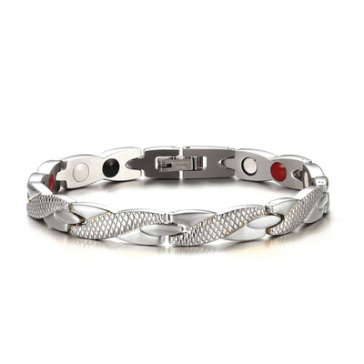 

4 Colors Twisted Healthy Magnetic Bracelet For Women Girls Therapeutic Energy Stainless Steel Charm Bracelets