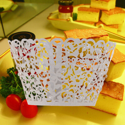 

New Cream-colored Wraps Cases Scroll Cookie Cupcake Wrappers Party Decor