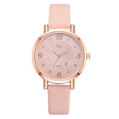 

DISU Relogio feminino Women Watches Retro Casual Girl Quartz Watch Casual Leather Ladies Dress Watches Women Clock Montre Femme