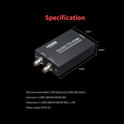 

3G SDI TO HDSDI Converter with Power Supply Full HD 1080P SDI TO HD-SDI&3G-SDI Signal Display