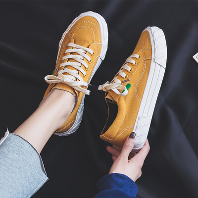 

2019 summer new canvas shoes womens shoes Korean version of small black shoes students black cloth shoes leisure board shoes
