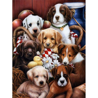 

5D DIY Full Drill Diamond Painting Dog Cross Stitch Embroidery Mosaic Kit