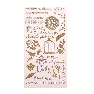 

Gold Color Album Stickers Daily Decorative Scrapbooking Stick Label Diary Stationery Stickers