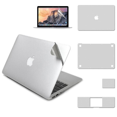 

Lention 5 in 1 Ultra Thin Full Body Skin Silver Cover Guard Sticker Set Suit for MacBook 12-inch 12" with Screen Protector Palmres