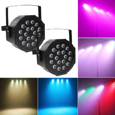 

LED Stage Light Lamp RGB PAR Lights 18pcs LEDs 18W Sound-activated Auto DMX512 Disco Light for DJ Party Wedding Club Pub KTV Pack