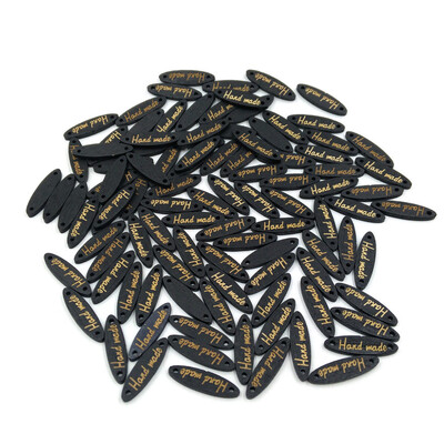 

〖Follure〗100pcs Wood color Wooden Hand made Lettering 2-hole sewing Scrapbooking 28mm
