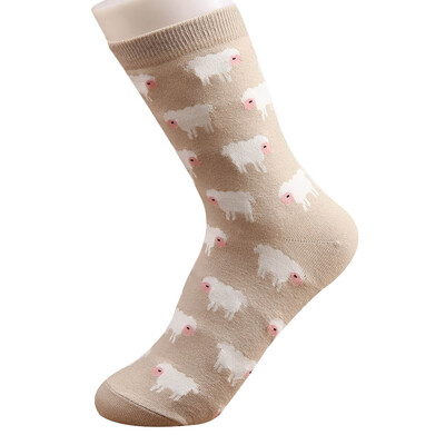 

New Fashion Women Cotton Cute Socks Cartoon Cat And Dogs Paws With Dots Happy Funny Socks Woman