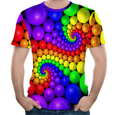 

2018 New Large Size Fashion 3D Printing Short T-Shirt