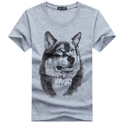 

New 2019 Fashion New Summer Brand Large Size 3D Wolf Head T-shirt Fashion T Shirt Short Sleeves3D Printed T Shirt