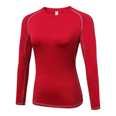 

Womens Casual T-Shirt Fitness Elasticity Clothing Long Sleeve Perspiration Female Clothes T Shirts Tops