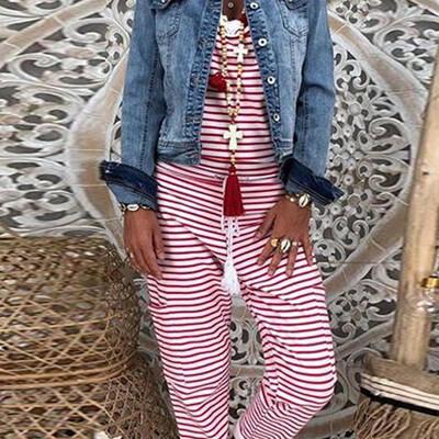 

Tailored Womens Fashion Summer Casual Striped Bib Idyllic Simple Bib