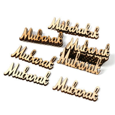 

15pcs Wooden Eid Mubarak Ramadan Party Supplies Ornament DIY Plaque Pendant Festival Home Decoration