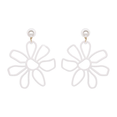 

AOTEMAN 6 colors 2019 new Cute Sipmle Daisy Earrings Trendy Big Metal Flower Statement Dangle Earrings For Women Wedding Brincos