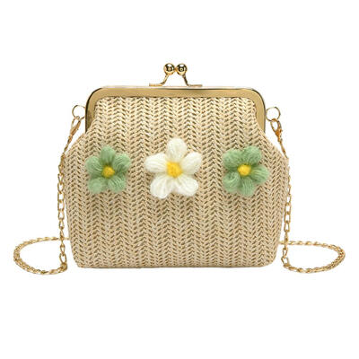 

Fashion Straw Shoulder Messenger Handbags Beach Women Chain Crossbody Bags