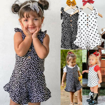 

US Toddler Infant Baby Girl Clothes Strap Polka Dot Romper Summer Chiffon Outfit