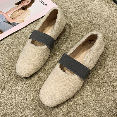 

Coarse-heeled Grandmas Shoes Female Autumn Korean Version Baitao Square-headed Single Shoes Fairy Shoes Wear Fur Shoes Outside