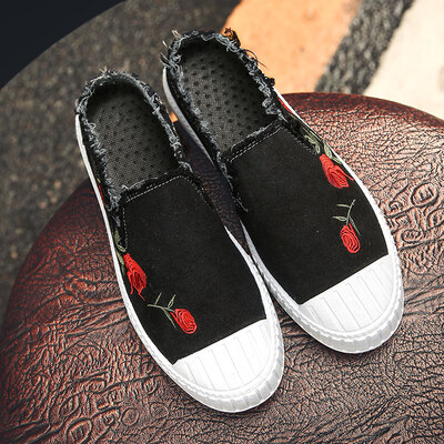 

Lazy Mens Half-slippers in Summer Mens Junior Canvas Shoes Mens Leisure Board Shoes Breathing Moisture Shoes