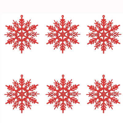 

Gobestart 6PcsSet Glitter Snowflake Christmas Ornaments Xmas Tree Hanging Decoration10cm