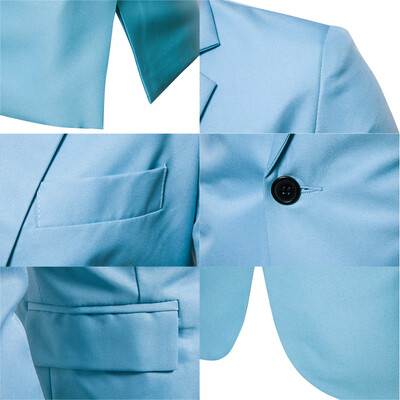 

Mens Business Casual Long Sleeves Suit Solid Lapel Collar Slim Fit Blazer Coat