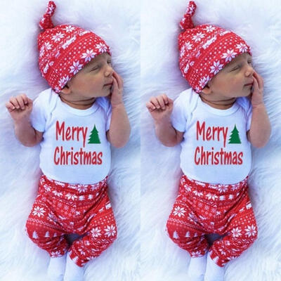 

Xmas Newborn Baby Boys Girls Romper PaF28As Leggings Outfits Clothes Set Playsuit