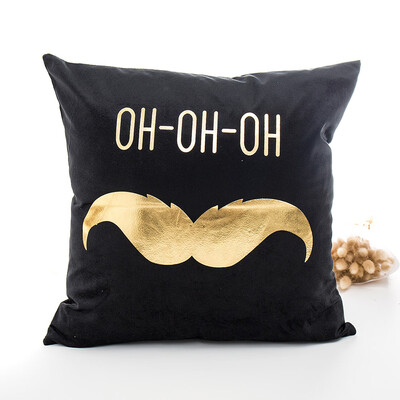 

Tailored Merry Christmas Gold Foil Printing Pillow Case Sofa Waist Throw Cushion Cover